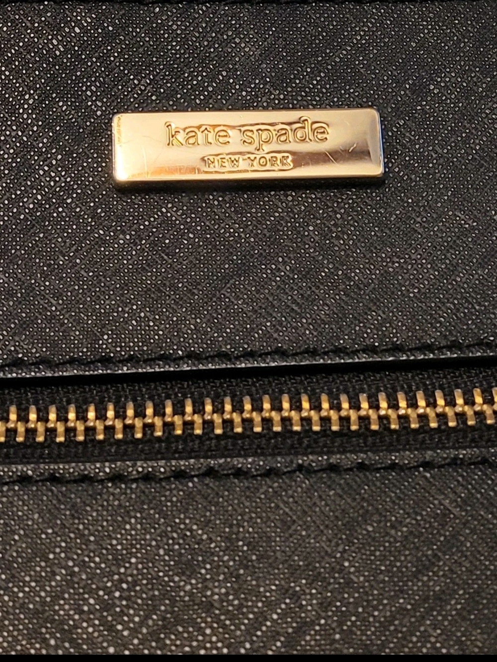 Kate Spade Black Saffiano Leather Crossbody Bag Gold Hardware Authentic - Picture 2 of 9
